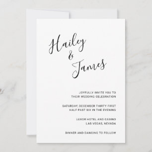 Elegant Black and White Modern Wedding Invitation