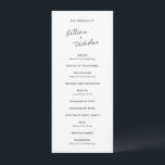 Elegant Black and White Modern Wedding Program<br><div class="desc">Modern wedding program featuring a simple and minimal design with your names along with the headers on the back in a contemporary handwritten script. The colour palette is soft black and white and may be changed in the design editing tool. This contemporary design works well for any style of wedding....</div>
