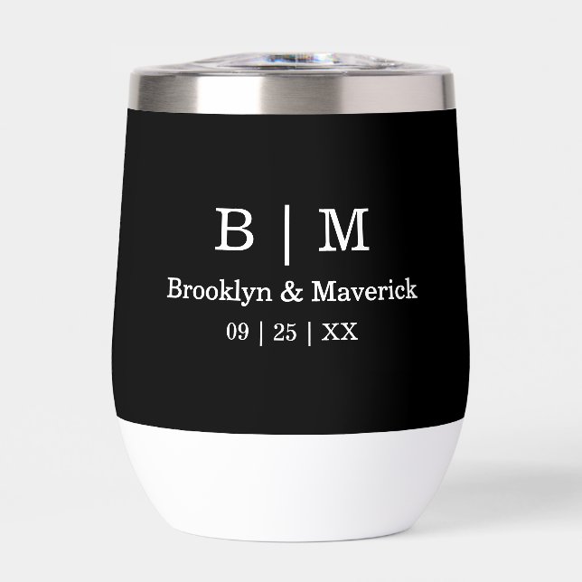 Elegant Black And White Monogram (Front)
