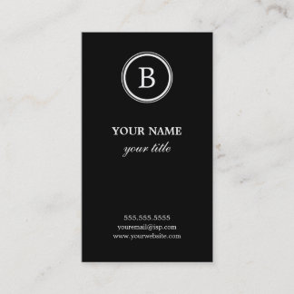 Elegant Black and White Monogram Business Cards