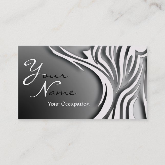 Elegant Black and White  Monogram Card (Front)