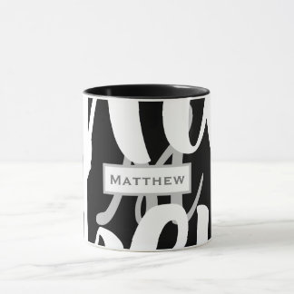 Elegant Black And White Monogram Coffee Mug