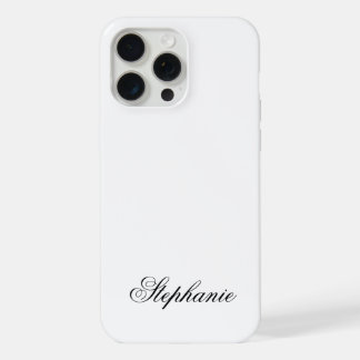 Elegant Black and White Monogram Name iPhone 15 Pro Max Case