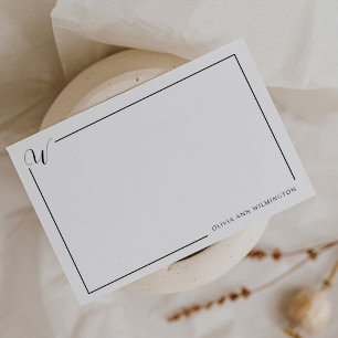 Elegant Black and White Monogram Personalised Card