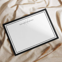 Elegant Black and White Monogram Script Two Border