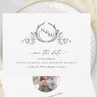 Elegant Black and White Monogram Wedding Photo
