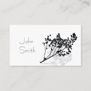 elegant black and white nature art custom business card