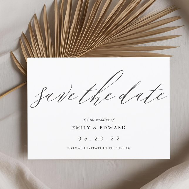 Elegant Black and White Non-Photo Wedding Save The Date (Creator Uploaded)