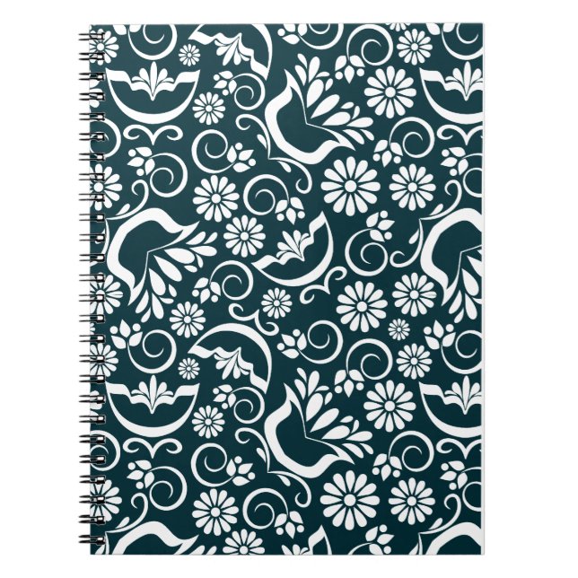 Elegant black and white  Notebook (Front)