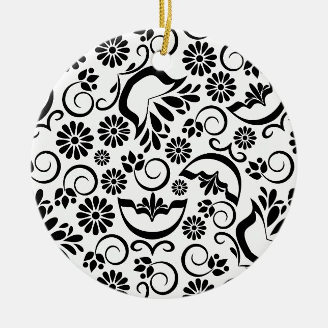 Elegant black and white Ornament (Front)