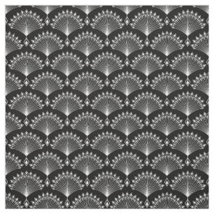 Elegant black and white ornament in art Deco style Fabric