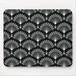 Elegant black and white ornament in art Deco style Mouse Pad