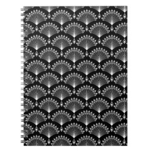 Elegant black and white ornament in art Deco style Notebook