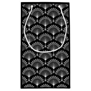 Elegant black and white ornament in art Deco style Small Gift Bag