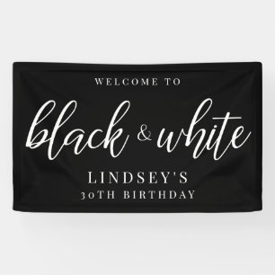 Elegant, Black and White Party Banner