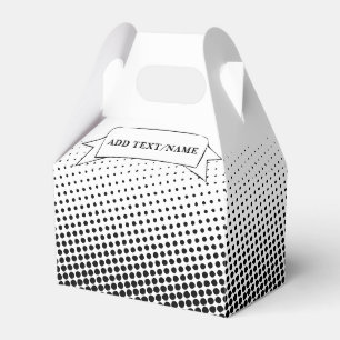 Elegant Black and White Pattern Custom Name Favour Box