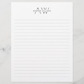 Elegant Black and White Personalised Monogram Custom Letterhead