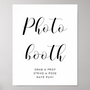 Elegant black and white Photo booth wedding sign