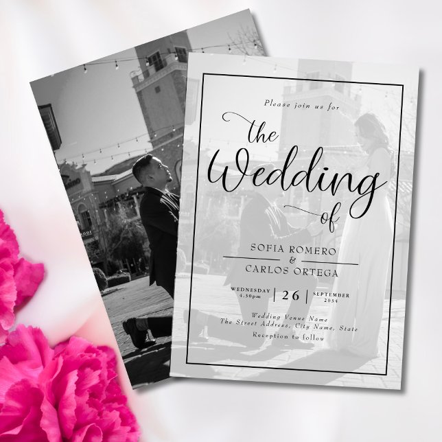 Elegant Black And White Photo Invitation (Creator Uploaded)