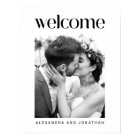 Elegant Black and White Photo Wedding Welcome Sign