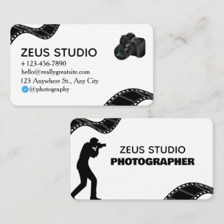 Elegant Black and White Photography Visiting Card