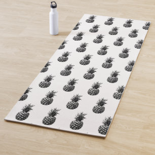 Elegant black and white Pineapple Yoga Mat