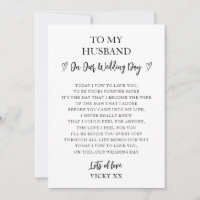 Elegant Black and White Poem Card for My Groom