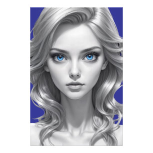 Elegant Black and White Portrait Art Photo Print