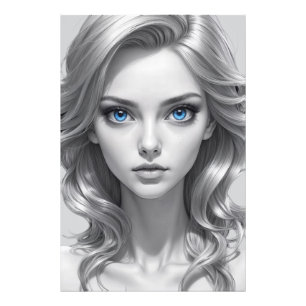 Elegant Black and White Portrait Art Photo Print
