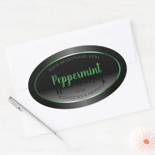 Elegant Black and White Product Labels Green Frame