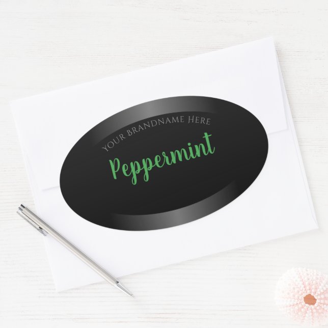 Elegant Black and White Product Labels Green Frame (Envelope)