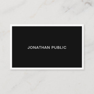 Elegant Black And White Professional Modern Plain Business Card
