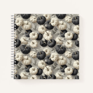 Elegant Black and White Pumpkins Notebook