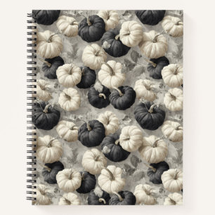 Elegant Black and White Pumpkins Notebook