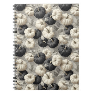 Elegant Black and White Pumpkins Notebook