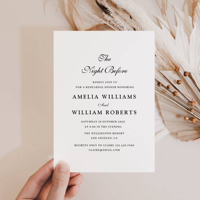elegant black and white rehearsal dinner invitation (Creator Uploaded)