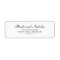 Elegant Black and White Return Address Wedding