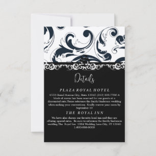 Elegant Black and White Royal Swirl Enclosure Card