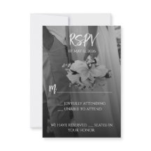 Elegant Black And White RSPV Card