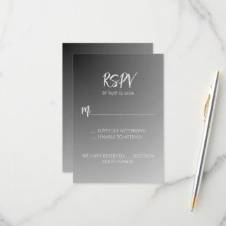 Elegant Black And White RSPV Card