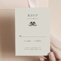 Elegant Black and White RSVP Enclosure Card