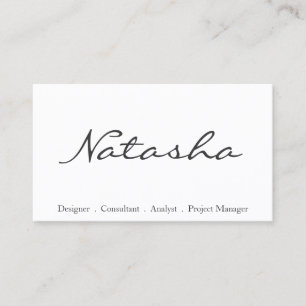 Elegant Black and White Script Font Business Card