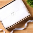 Elegant Black and White Script Thank You Favours