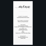 Elegant Black and White Script Wedding Menu Cards<br><div class="desc">These beautiful wedding menu cards will compliment your place settings wonderfully. Part of the Alejandra collection.</div>