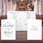Elegant Black And White Signature Script Wedding Program<br><div class="desc">Black and white signature script wedding program featuring chic modern typography,  this stylish wedding program can be personalised with your special wedding day information. Designed by Thisisnotme©</div>