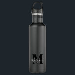 Elegant Black And White Simplistic Monogram 710 Ml Water Bottle<br><div class="desc">Elegant Black And White Simplistic Monogram Stainless Steel Water Bottle</div>