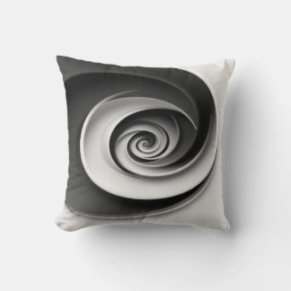 Elegant Black and White Spiral Abstract Design,  Cushion