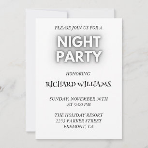 Elegant Black and White Stag Party Invitation