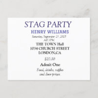 Elegant Black and White Stag Party Invitation