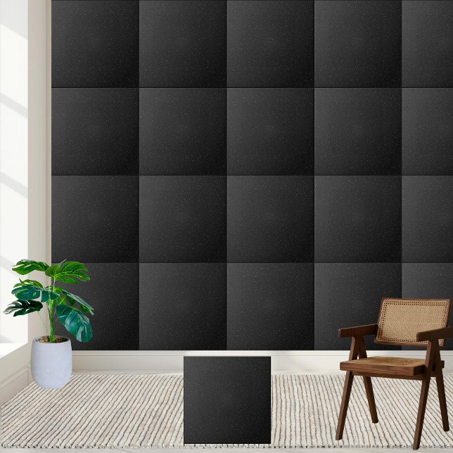 Elegant Black and White Starry Night  Ceramic Tile (Elegant Black and White Starry Night Ceramic Tile)